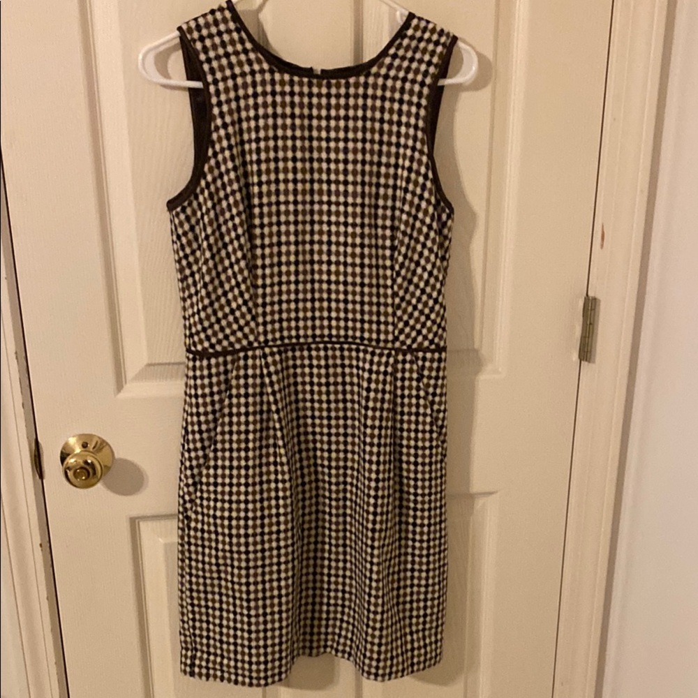 Elegant Black and White Checkered Midi Dress